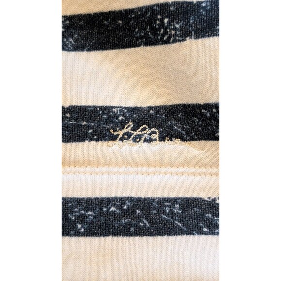 LL BEAN Signature Women's Blue Striped Hoodie MEDIUM Soft Cotton-Poly Blend - Picture 4 of 7